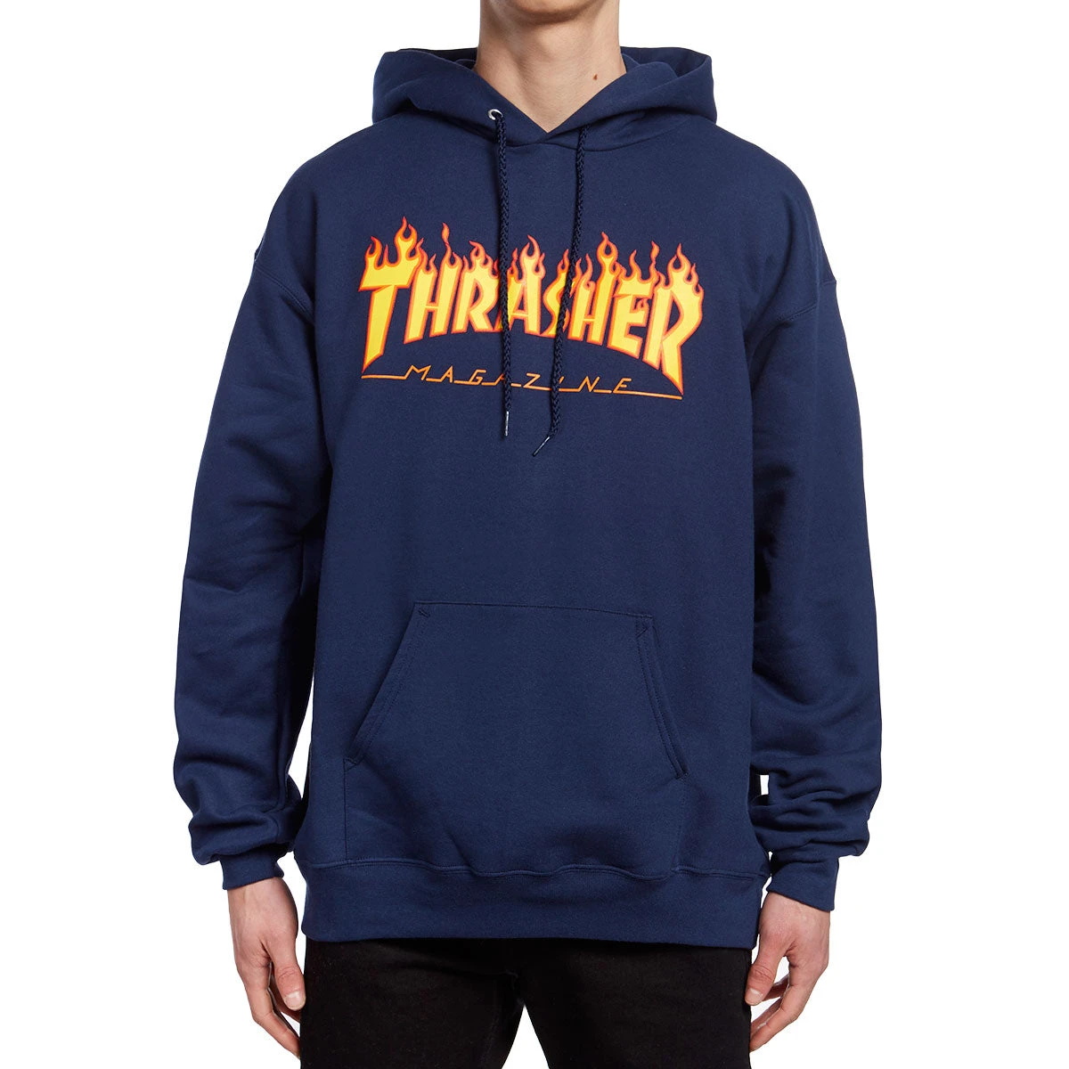 Thrasher Flame Hoodie - Navy