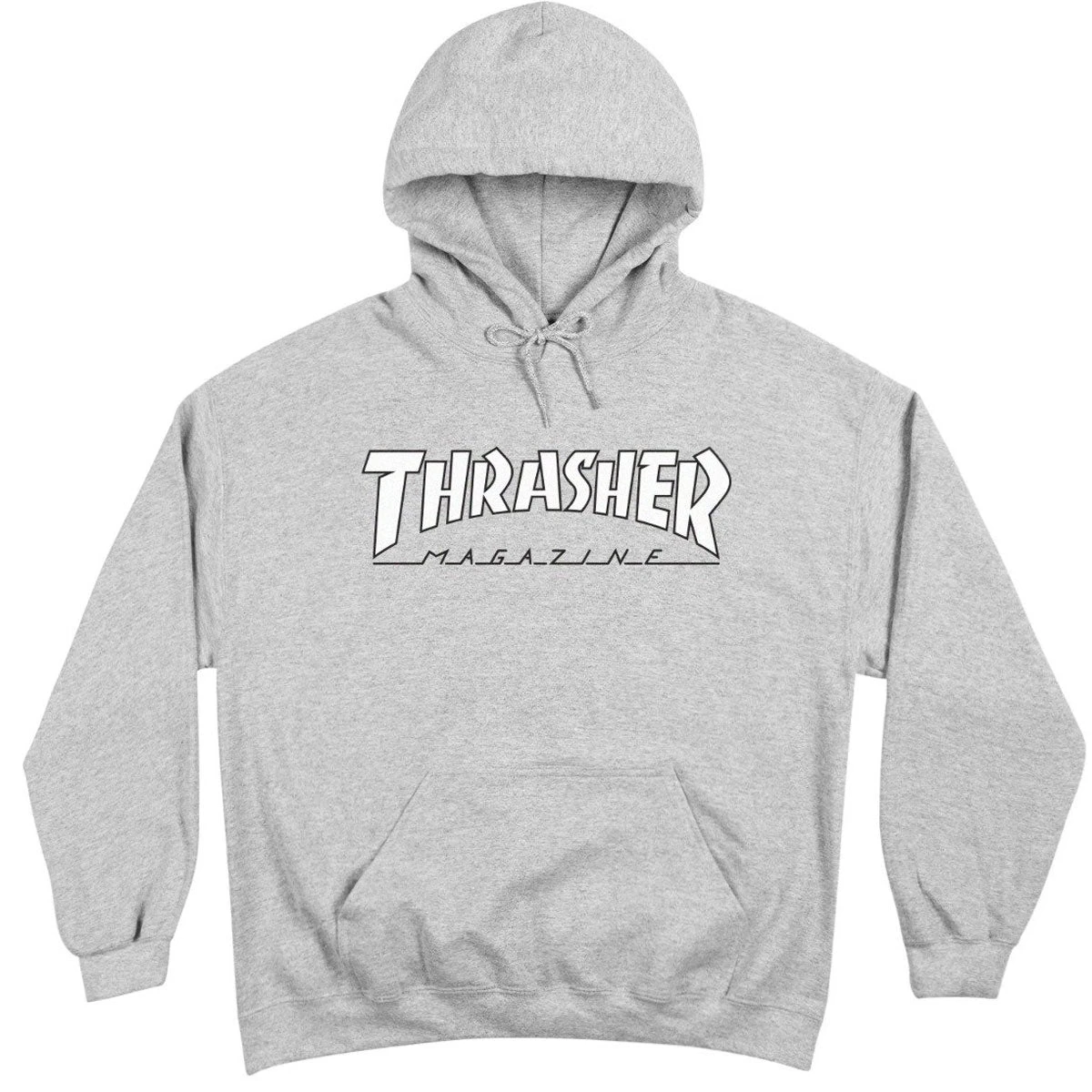 Thrasher Outlined Logo Hoodie - Grey/White