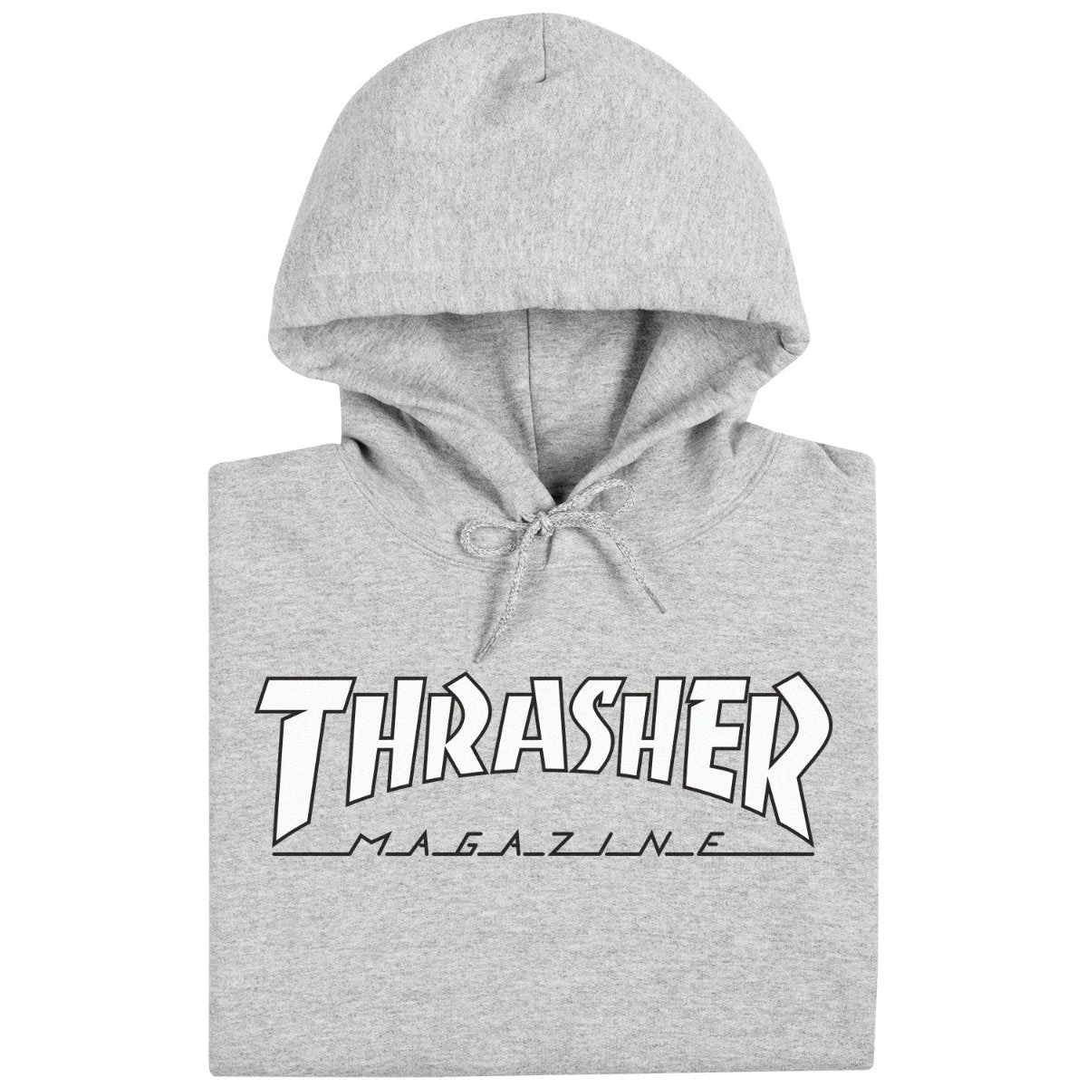 Thrasher Outlined Logo Hoodie - Grey/White - Image 2