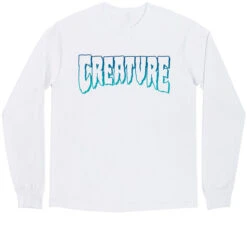 Creature Logo Outline Long Sleeve T-Shirt - White/Blue