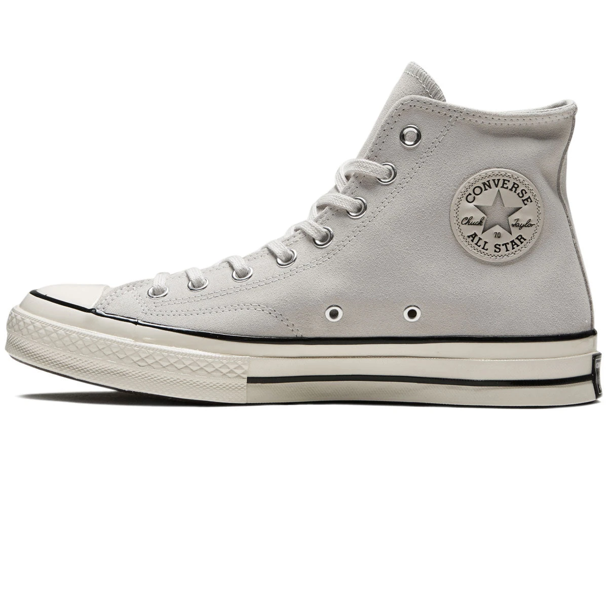 Converse Chuck 70 Suede Hi Shoes - Pale Putty/Egret/Black - Image 2