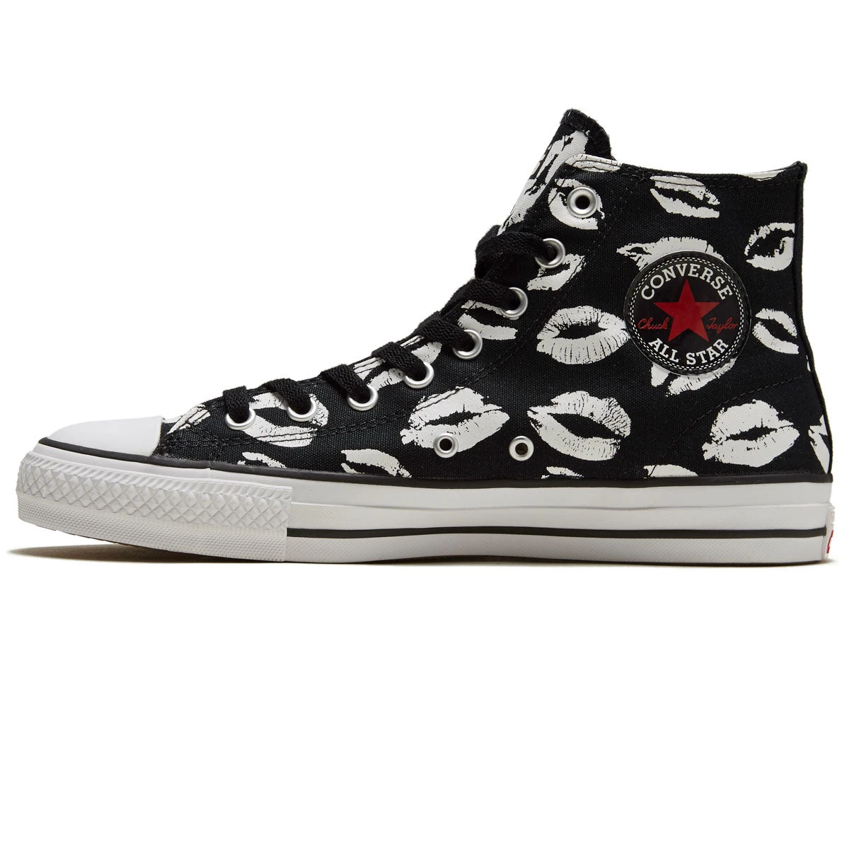 Converse Chuck Taylor All Star Pro Lips Hi Shoes - Black/White/Red - Image 2