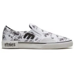 Etnies X Bones Marana Slip Shoes - White/Black