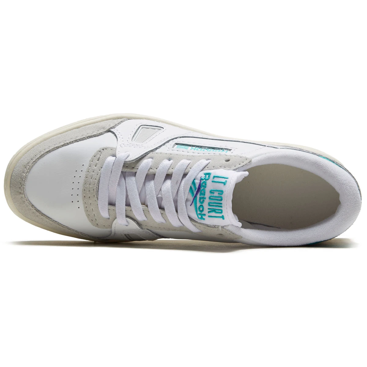 Reebok LT Court Shoes - White/Chalk/Classic Teal - Image 3