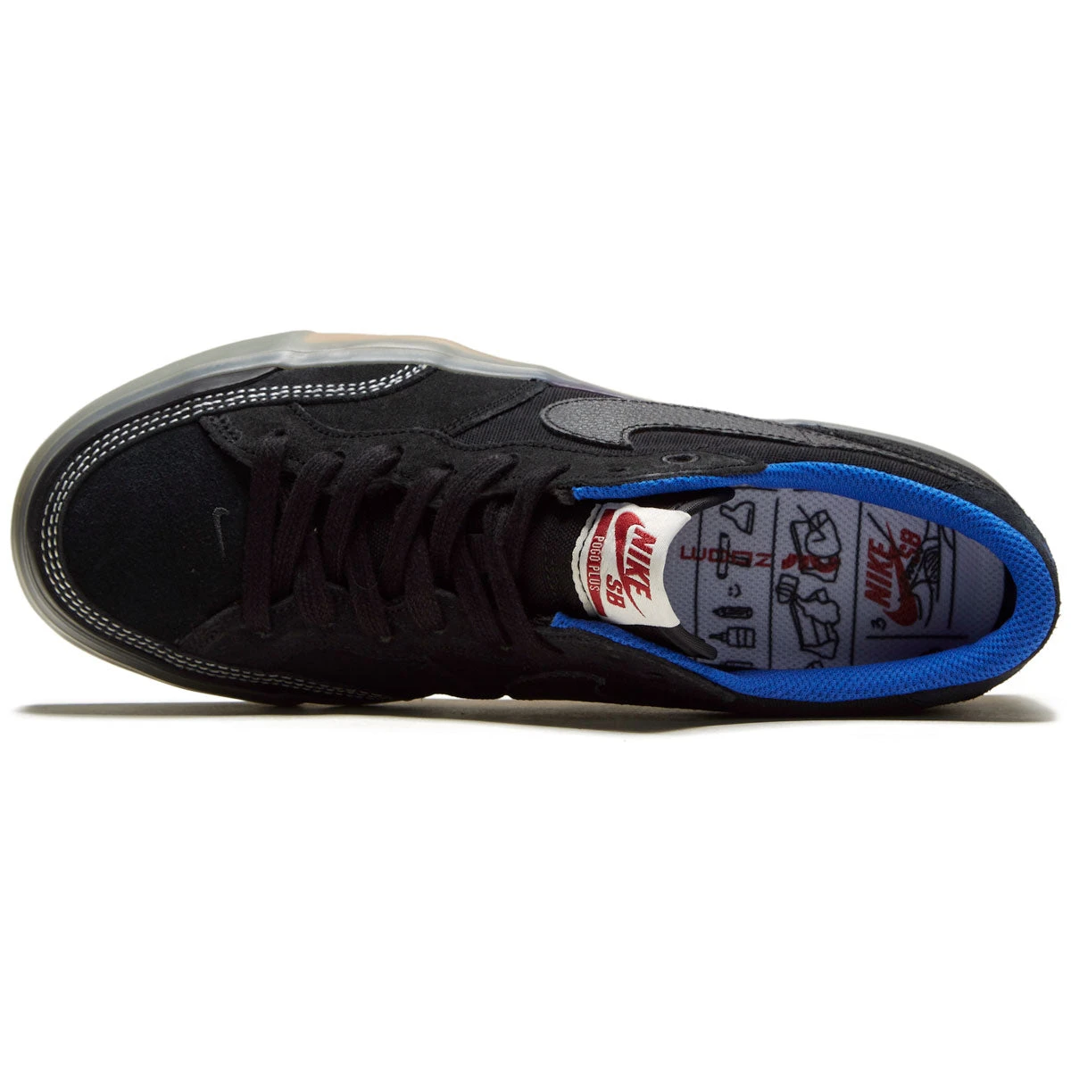 Nike SB Womens Pogo Premium Shoes - Black/Black/Hyper Royal/Gum Light Brown - Image 3