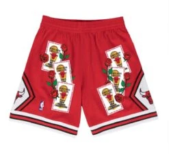 Mitchell & Ness X NBA Roses And Banners Bulls Shorts - Scarlet