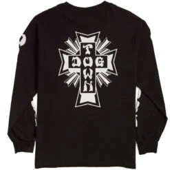 Dogtown Cross Logo Long Sleeve T-Shirt - Black/White