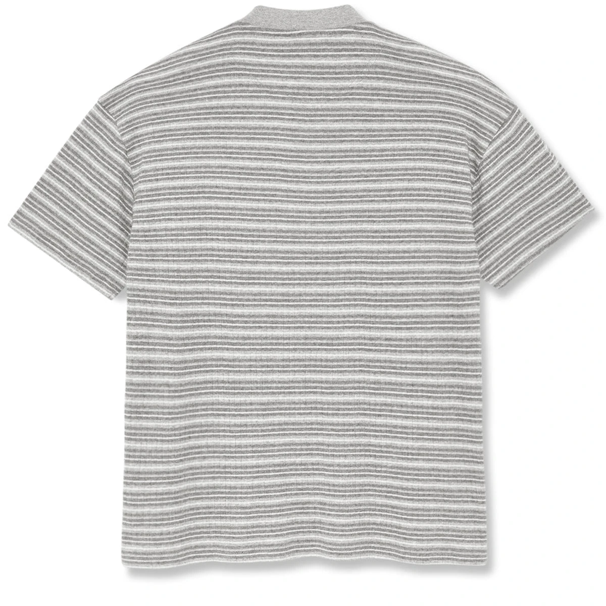 Polar Stripe Rib Henley Shirt - Heather Grey - Image 3