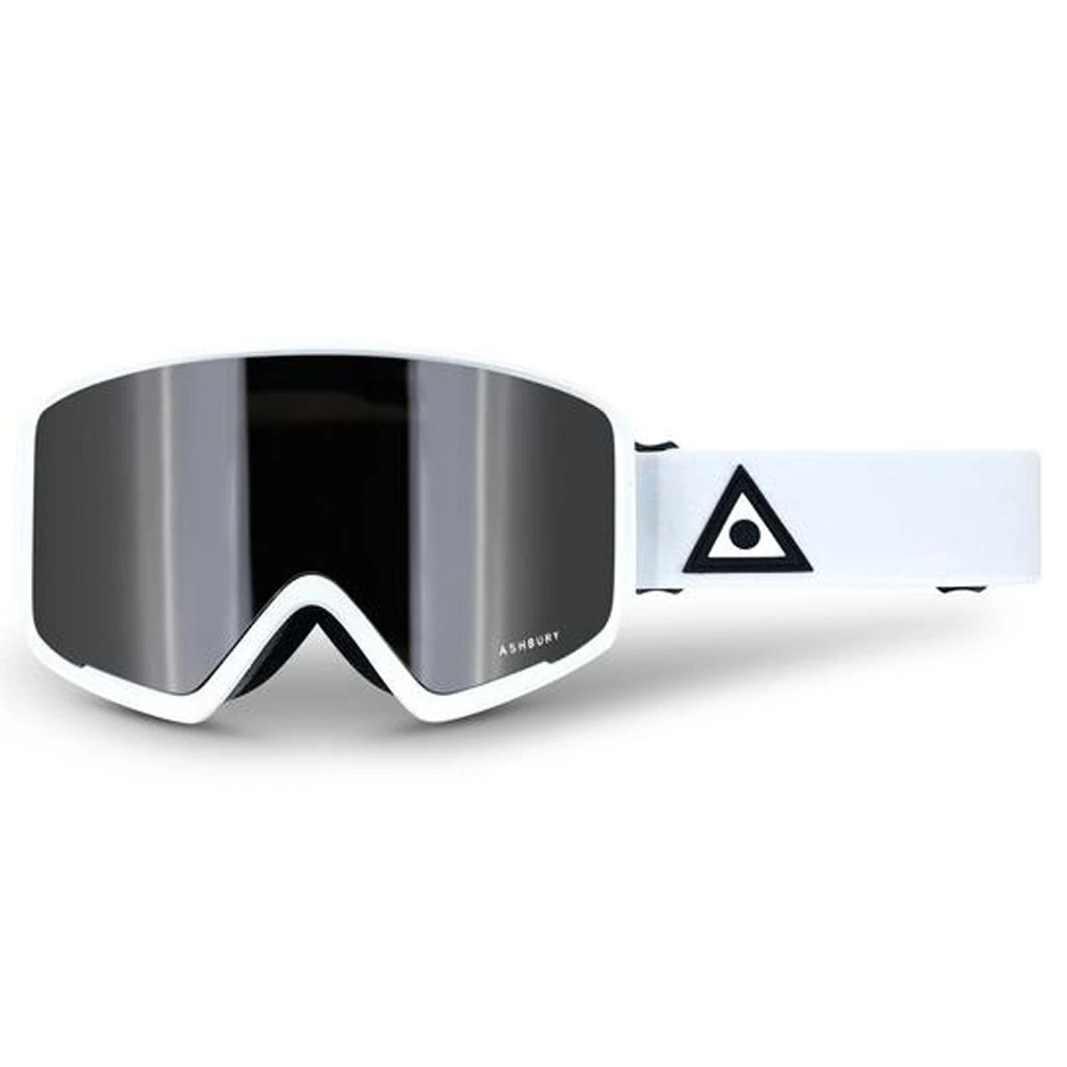 Ashbury Arrow White Triangle Snowboard Goggles - Silver Mirror/Yellow Spare