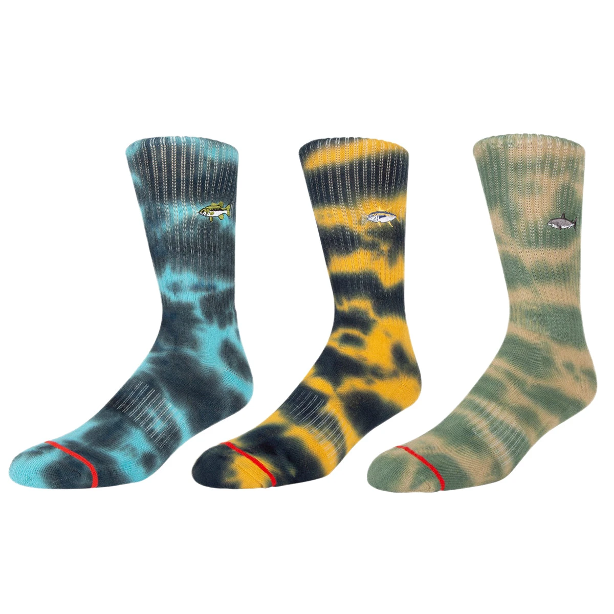 Salty Crew Fishsticks Tie Dye 3 Pack Of Socks - Assorted