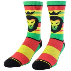 Merge4 Rasta Pride Crew Socks - Red/Yellow/Green