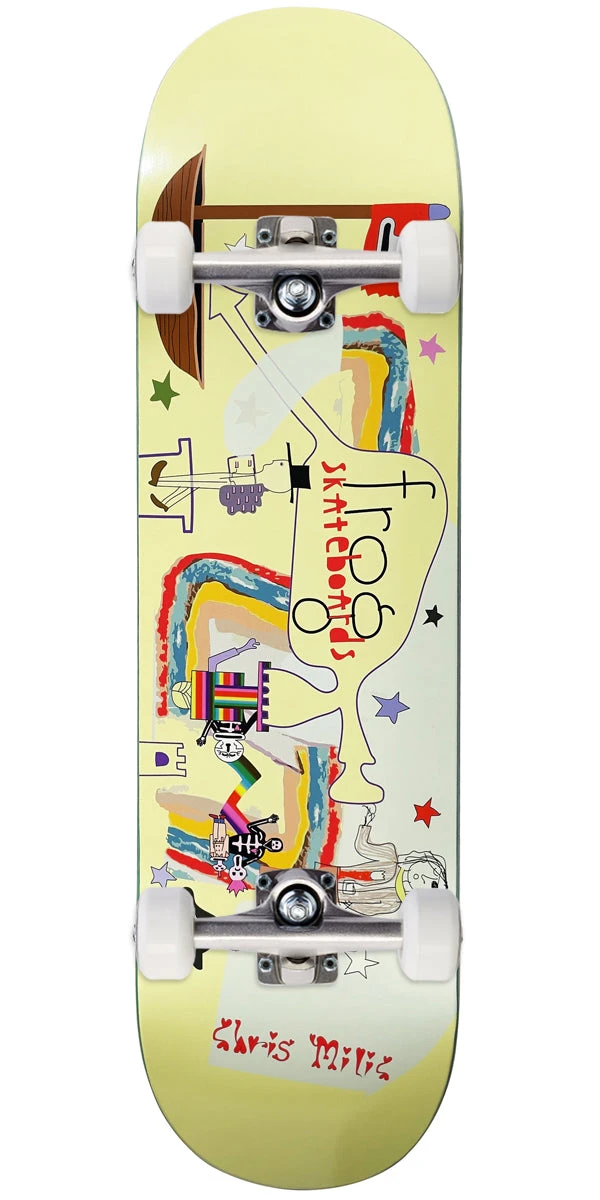Frog Put Your Toes Away Chris Milic Skateboard Complete - Yellow - 8.38"