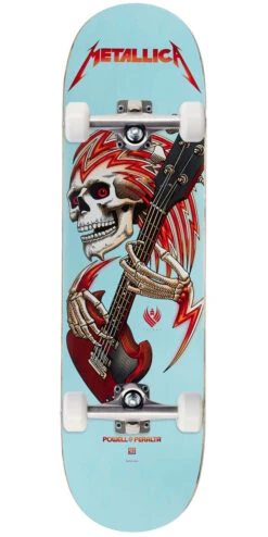 Powell Peralta Powell-Peralta X Metallica Flight Shape 244 Skateboard Complete - Light Blue - 8.50"
