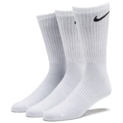 Nike SB Everyday Lightweight Crew Socks - White/Black - LG
