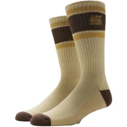 Anti-Hero Black Hero Outline Socks - Cream/Brown/Gold
