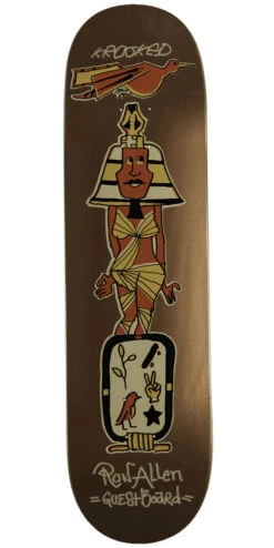 Krooked Ron Allen Guest Pro Skateboard Deck - Gold - 8.25"
