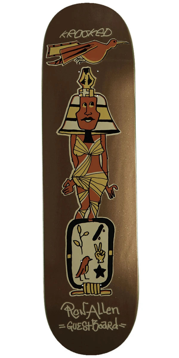 Krooked Ron Allen Guest Pro Skateboard Deck - Gold - 8.25"