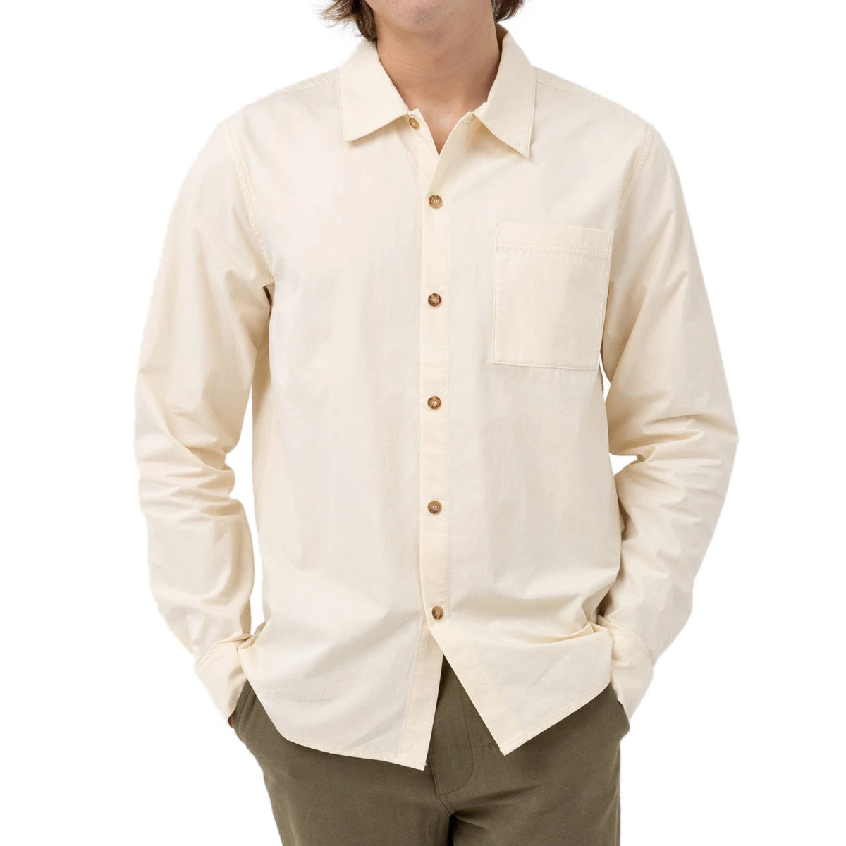 Rhythm Essential Long Sleeve Shirt - Natural