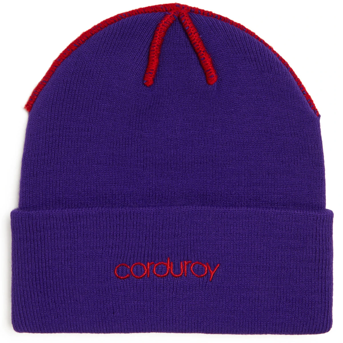 Corduroy Inside Out Beanie - Purple