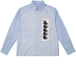 Hoddle Butterfly Oxford Shirt - Blue Stripe