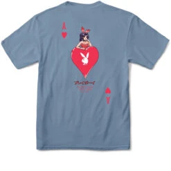 Color Bars Ace Of Hearts T-Shirt - Stone Blue
