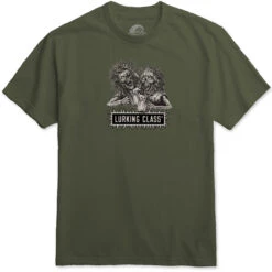 Lurking Class X Stikker Global Infestation Bad Friends T-Shirt - Military Green