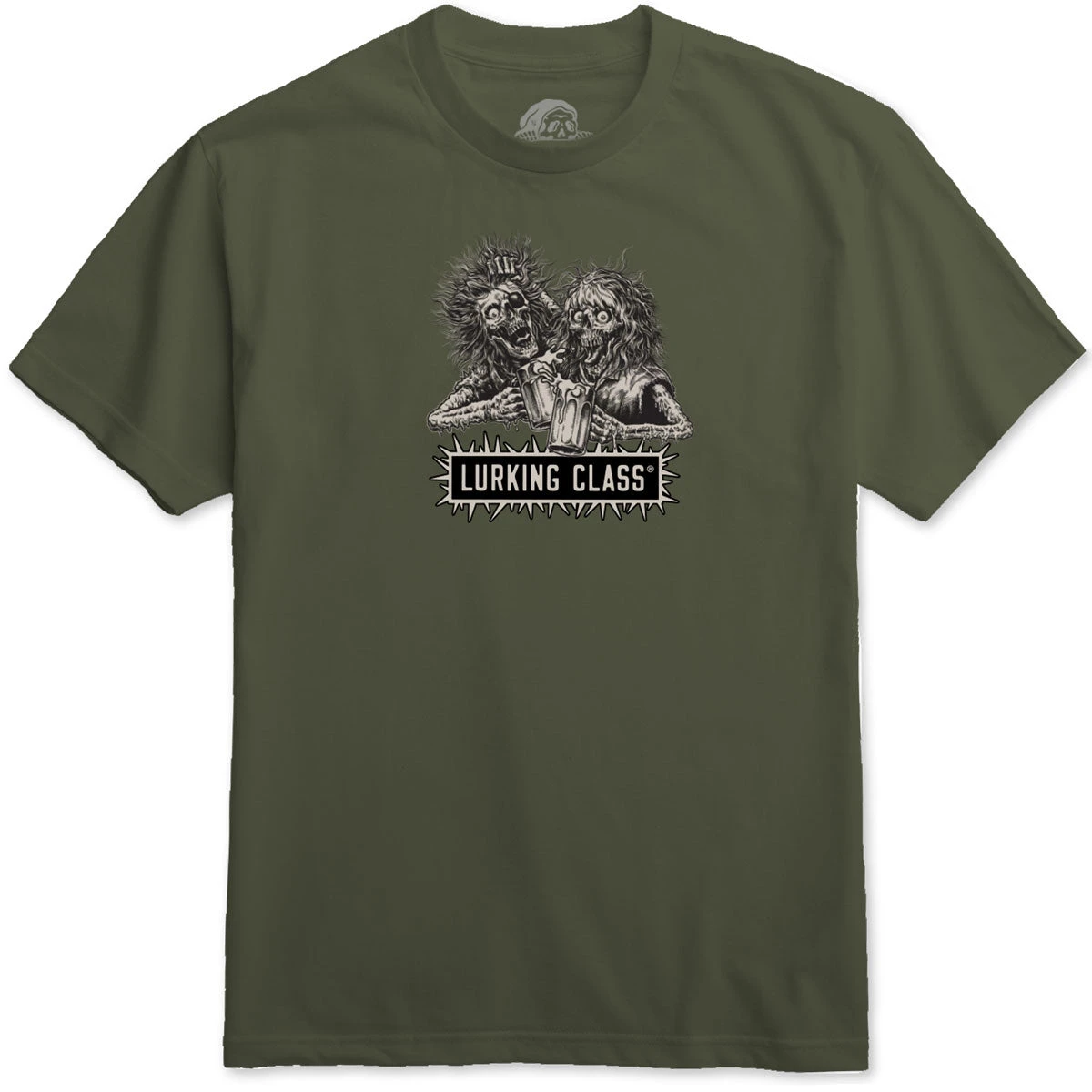 Lurking Class X Stikker Global Infestation Bad Friends T-Shirt - Military Green