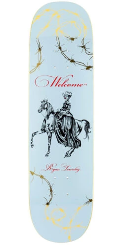 Welcome Cowgirl Ryan Townley Pro Model On A Enenra Skateboard Deck - Light Blue/Gold Foil - 8.50"