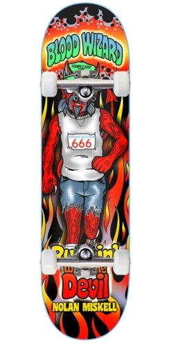 Blood Wizard Runnin With The Devil Miskell Skateboard Complete - 9.00"