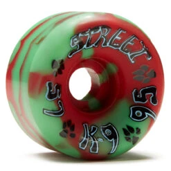 Dogtown K-9 95a Skateboard Wheels - Red/Green Swirl - 57mm