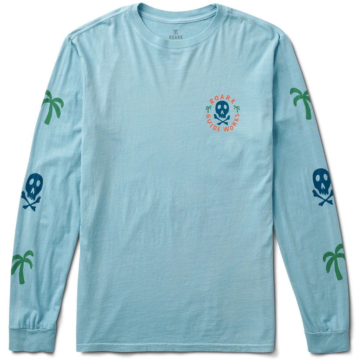 Roark Guideworks Skull Long Sleeve T-Shirt - Light Blue - Image 2